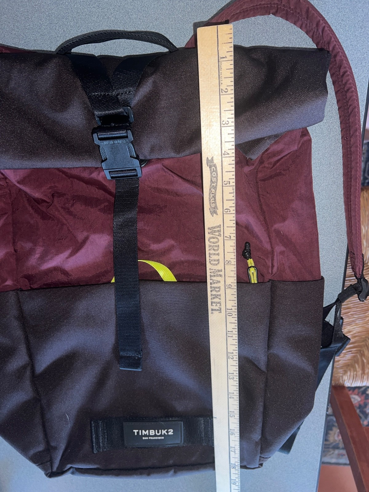 Timbuk2 Roll Top Backpack Laptop Commuter Travel School Bag Maroon and Brown