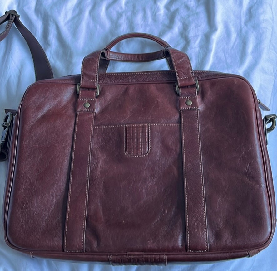 Boconi Becker Briefcase Whiskey Color Like-New