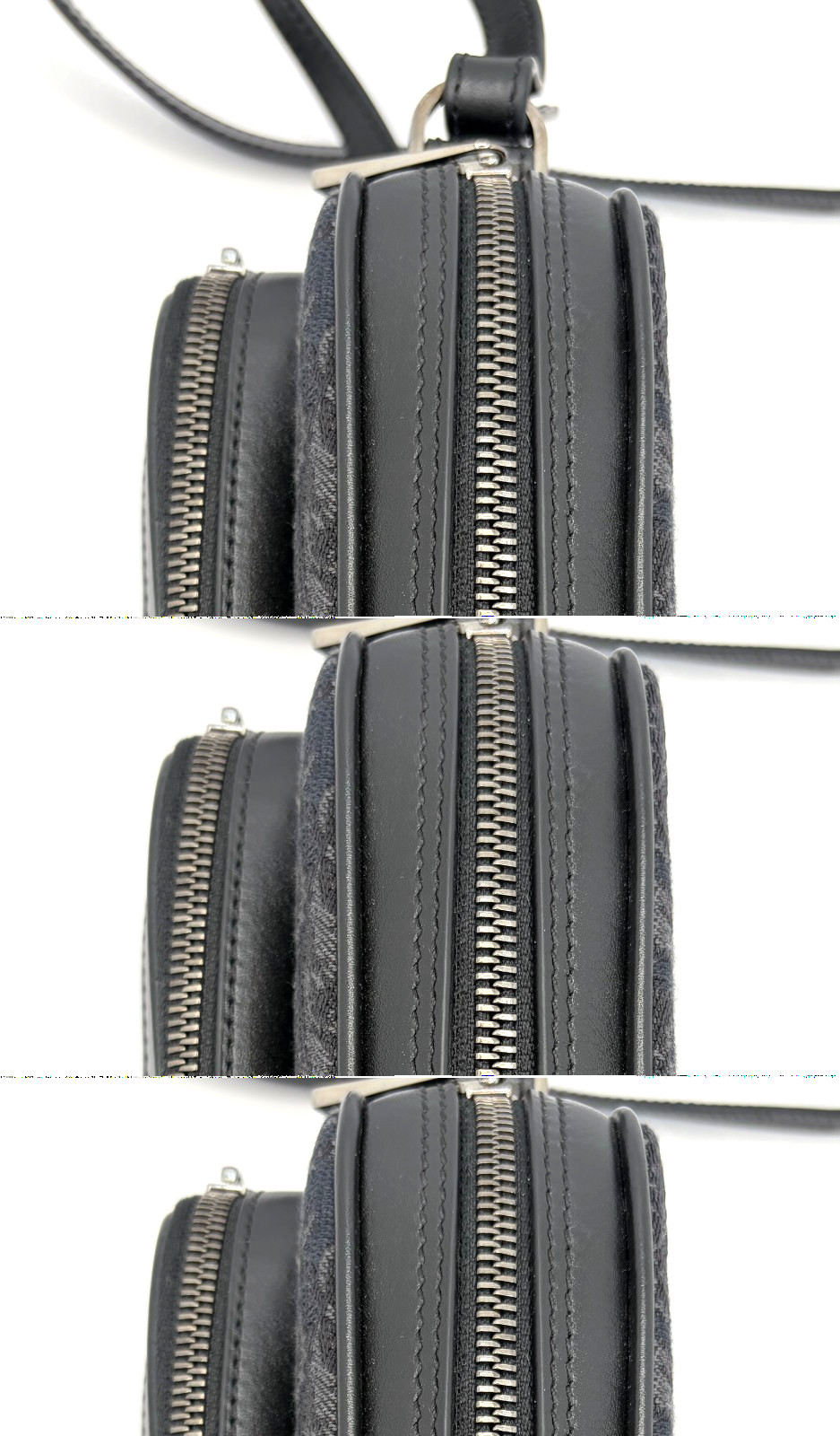 VERSACE Black Jacquard Barocco Athena Messenger Crossbody Bag Canvas Mens NWOT