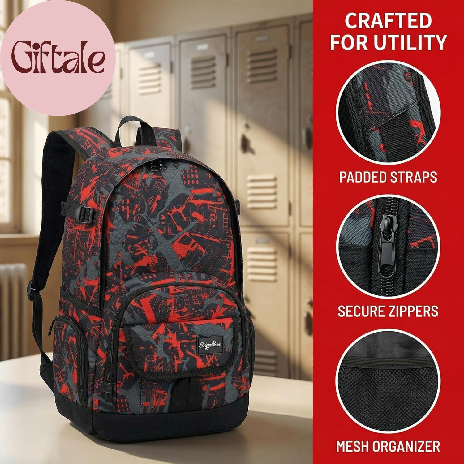 School Backpack Travel Bag for Men & Women Lightweight College Back Pack with La