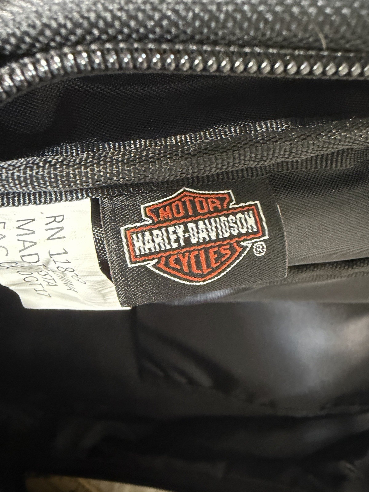 Harley-Davidson Bar & Shield Backpack Black Orange Nylon Travel Daypack EUC