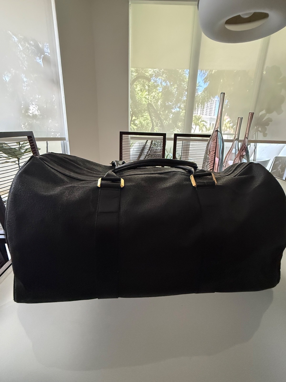 VINTAGE VERSACE LOGO MEDUSA BLACK TRAVEL DUFFLE BAG