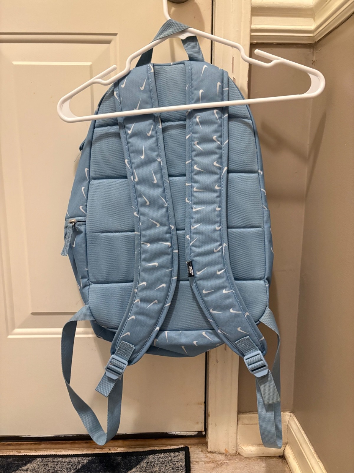 euc Nike heritage backpack swoosh blue with white Nike checks