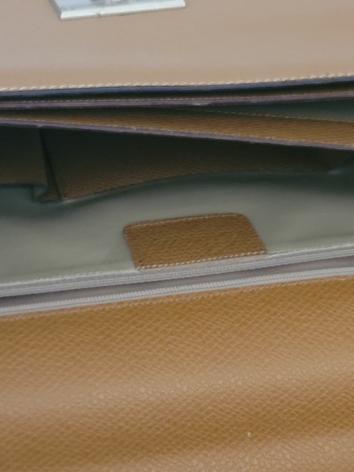 Brioni Light Brown Leather Briefcase/Document Case