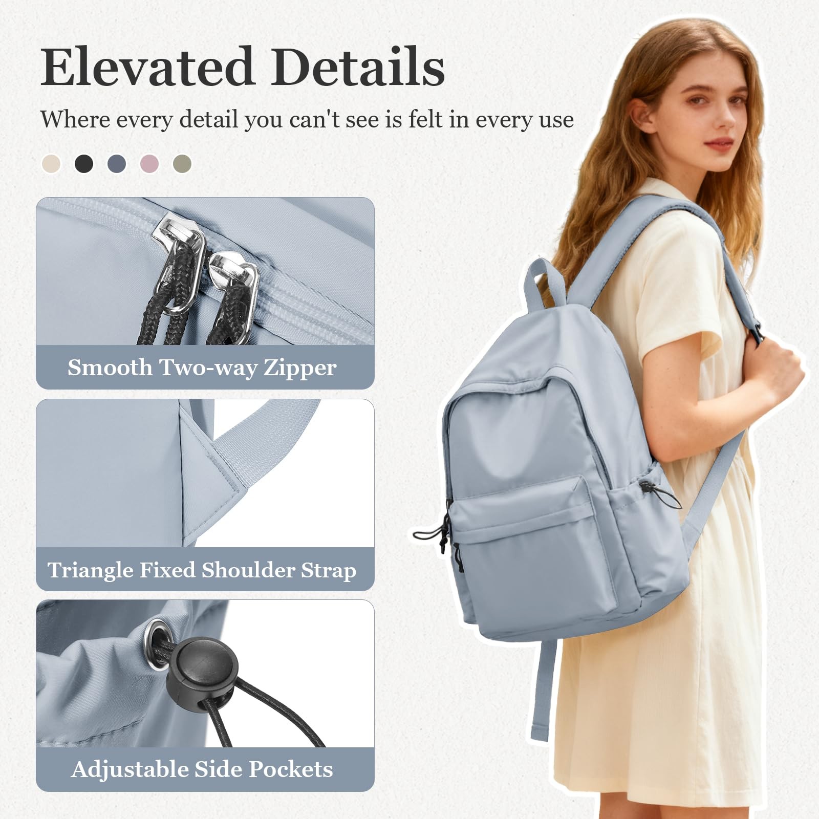 Middle School Backpack College Student Aesthetic Bookbag Teens Waterproof
