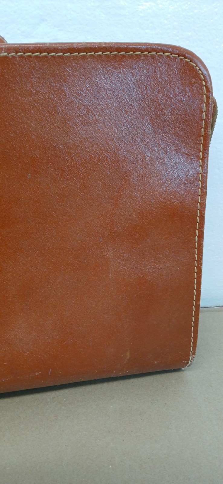 Vintage Bosca Deep Buff Cowhide Leather Briefcase Portfolio USA Brown Repairs