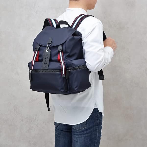 BALLY CREW NAVY BACKPACK MULTI POCKET RACKSACK MODEL 6226234 ITALY HARDLY USED