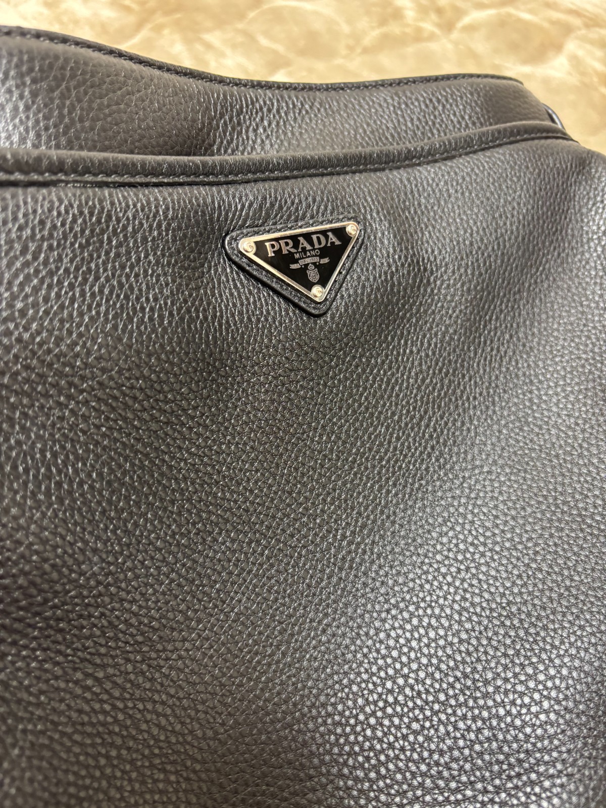 PRADA Vitello City Black Shoulder Bag 2VH019 Unisex Bag