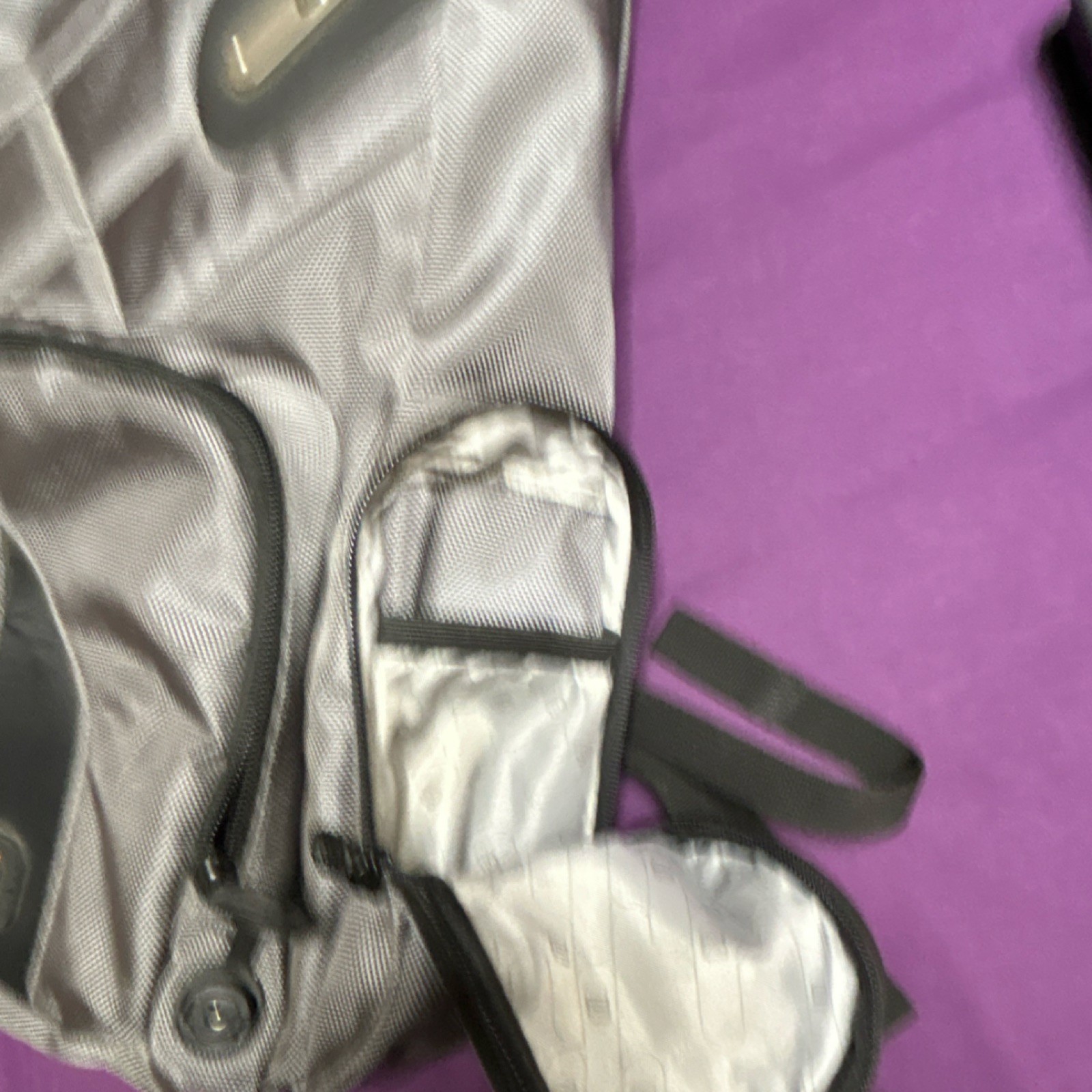 Powerbag Gray Sling Backpack Crossbody w/ Powerbank, Zip Pockets Travel