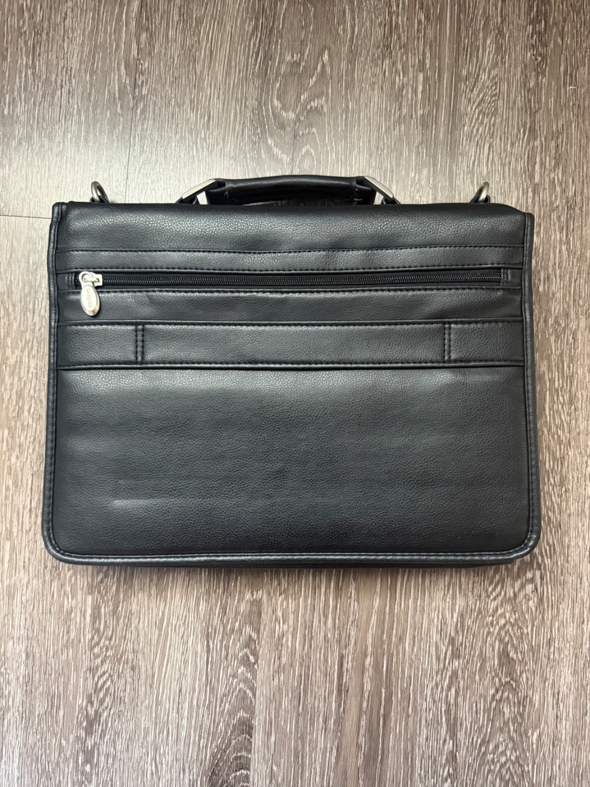 McKlein USA Large Black Genuine Leather Laptop Briefcase