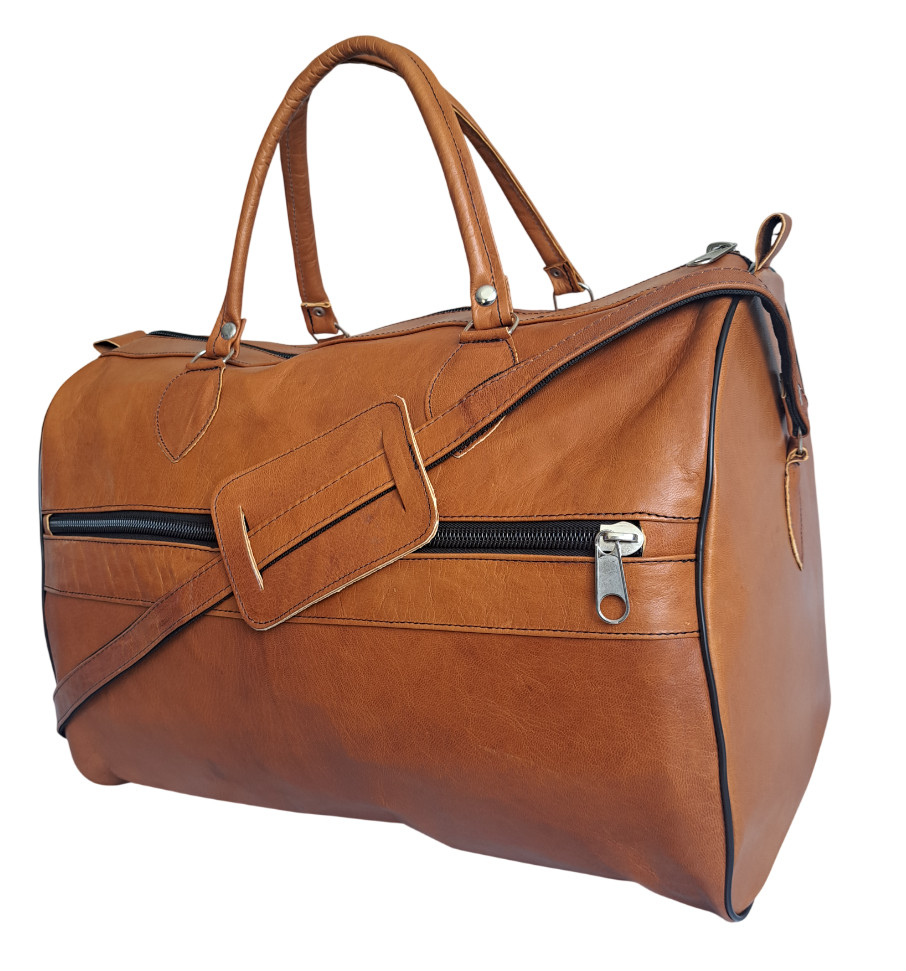 Genuine Leather Bag GOATSKIN Gym Travel Bag 55×36 Sports Bag Weekender XXL