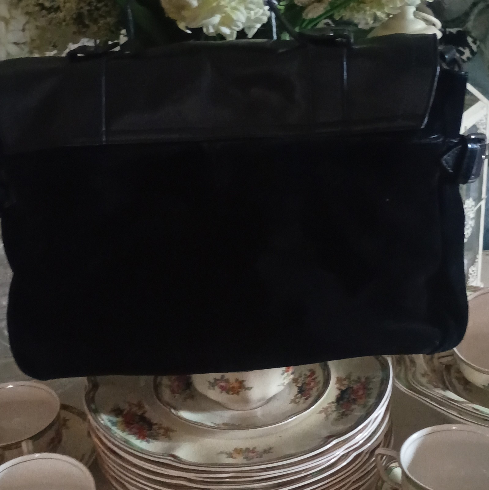 Audrey Brooke Leather Messenger/Saddle Buckle Bag