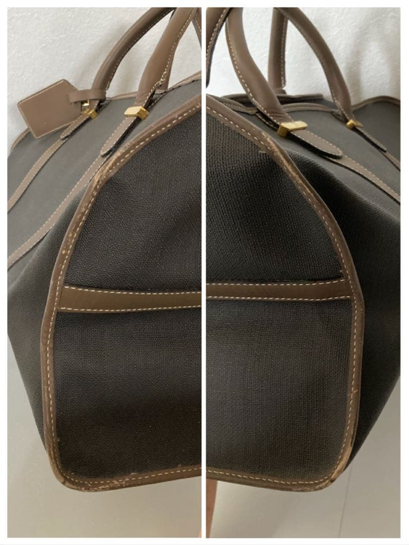 Dunhill Vintage Boston Bag Brown Leather with Lock & Key, 50cm, Classic Design