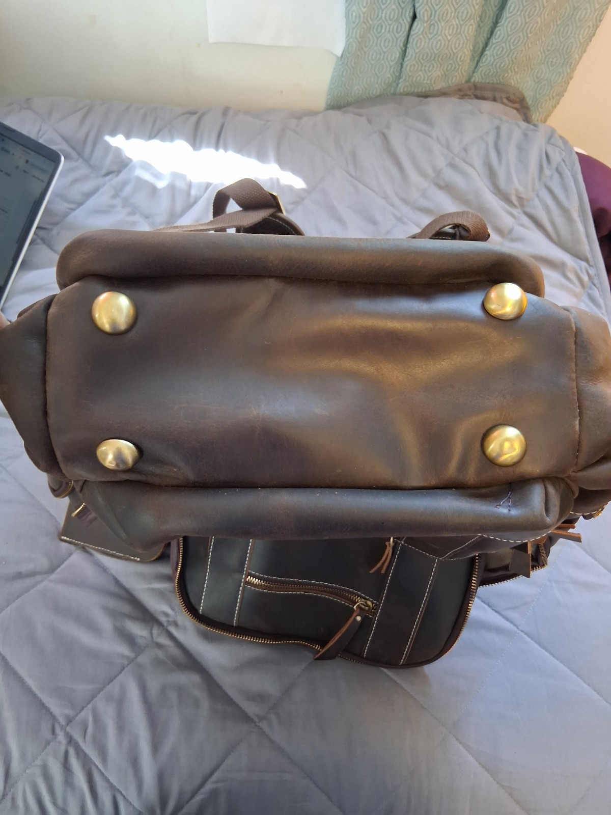 Leather Backpack Men’s Womens Unisex, Laptop, Travel, New With Tags