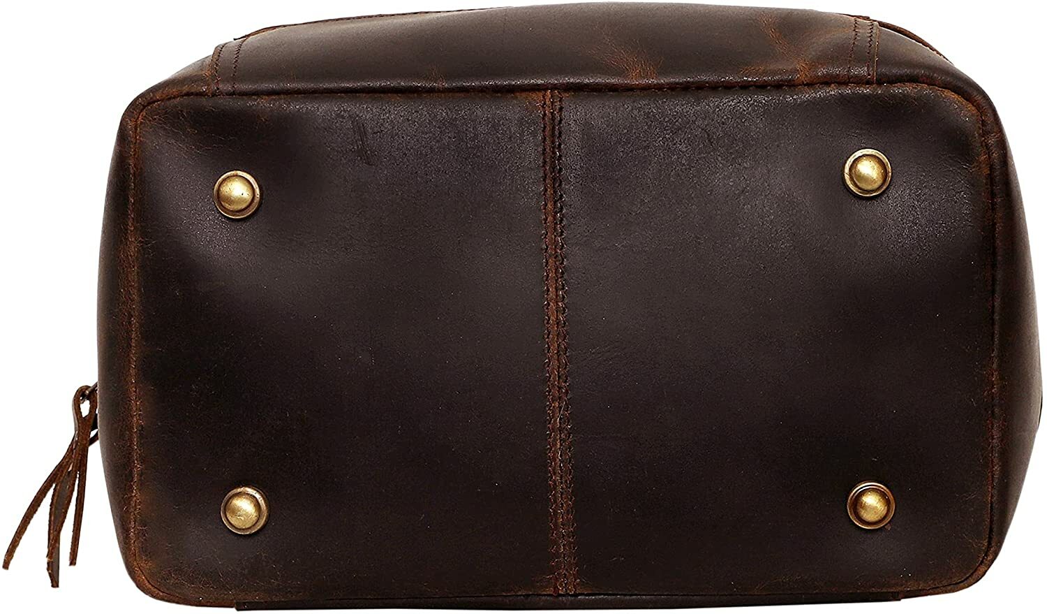 Brown Leather Shaving Kit Dopp Kit Overnight Toiletry Bag Travel Case New