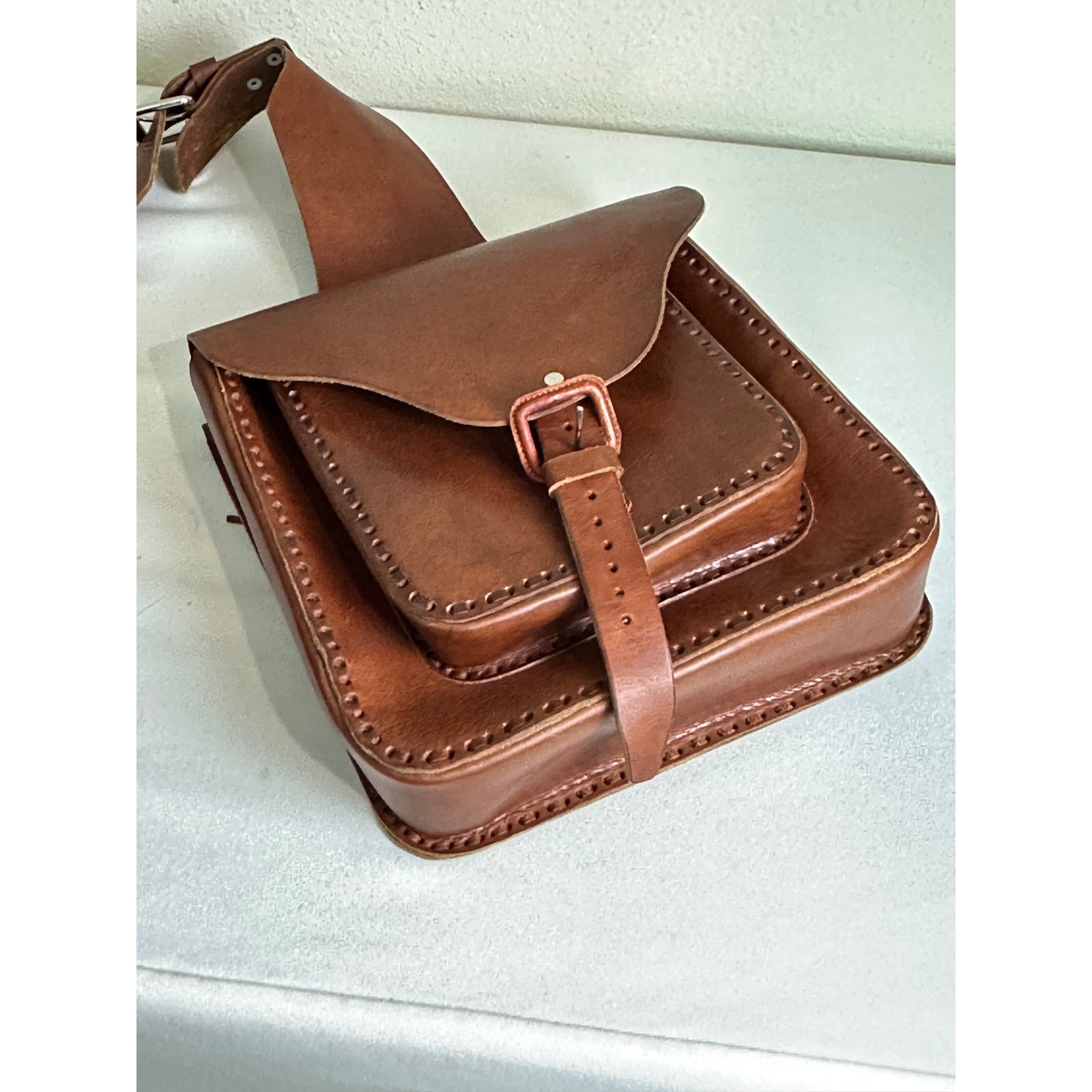 Fargo Chuupul Handmade Full Grain Leather Double Saddlebag Shoulder Field Bag