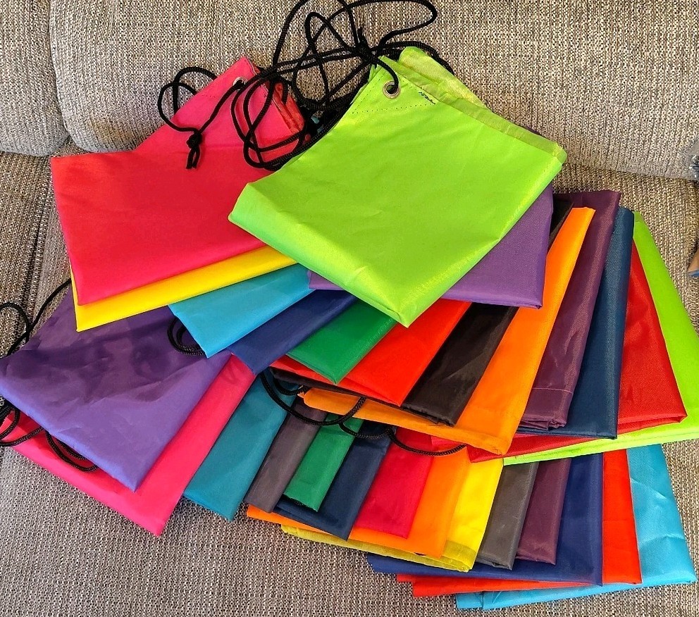 Lot Of 28 Lightweight Drawstring Bag Backpack 13.25″ x 16.5″ Multicolor Gym Bag
