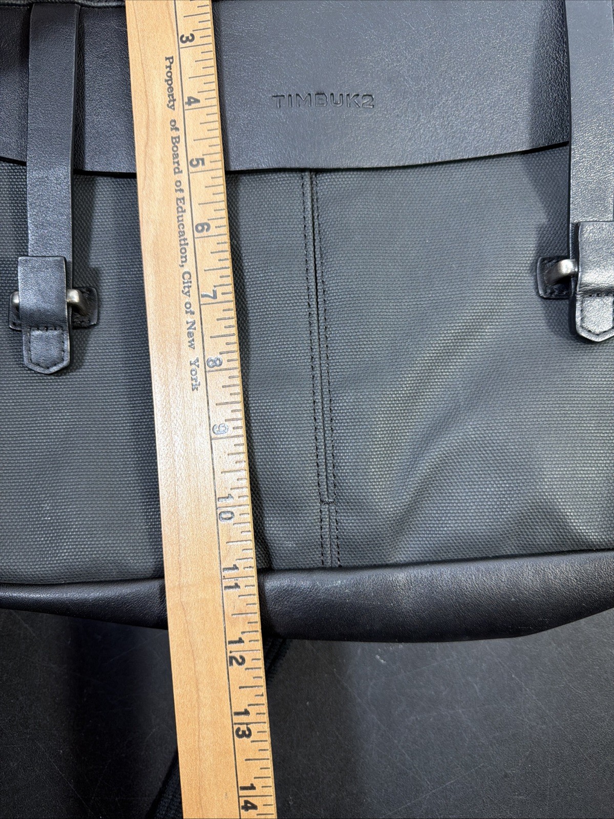 TIMBUK2 Distilled Proof Messenger Bag Medium Leather Canvas Black [No Strap]