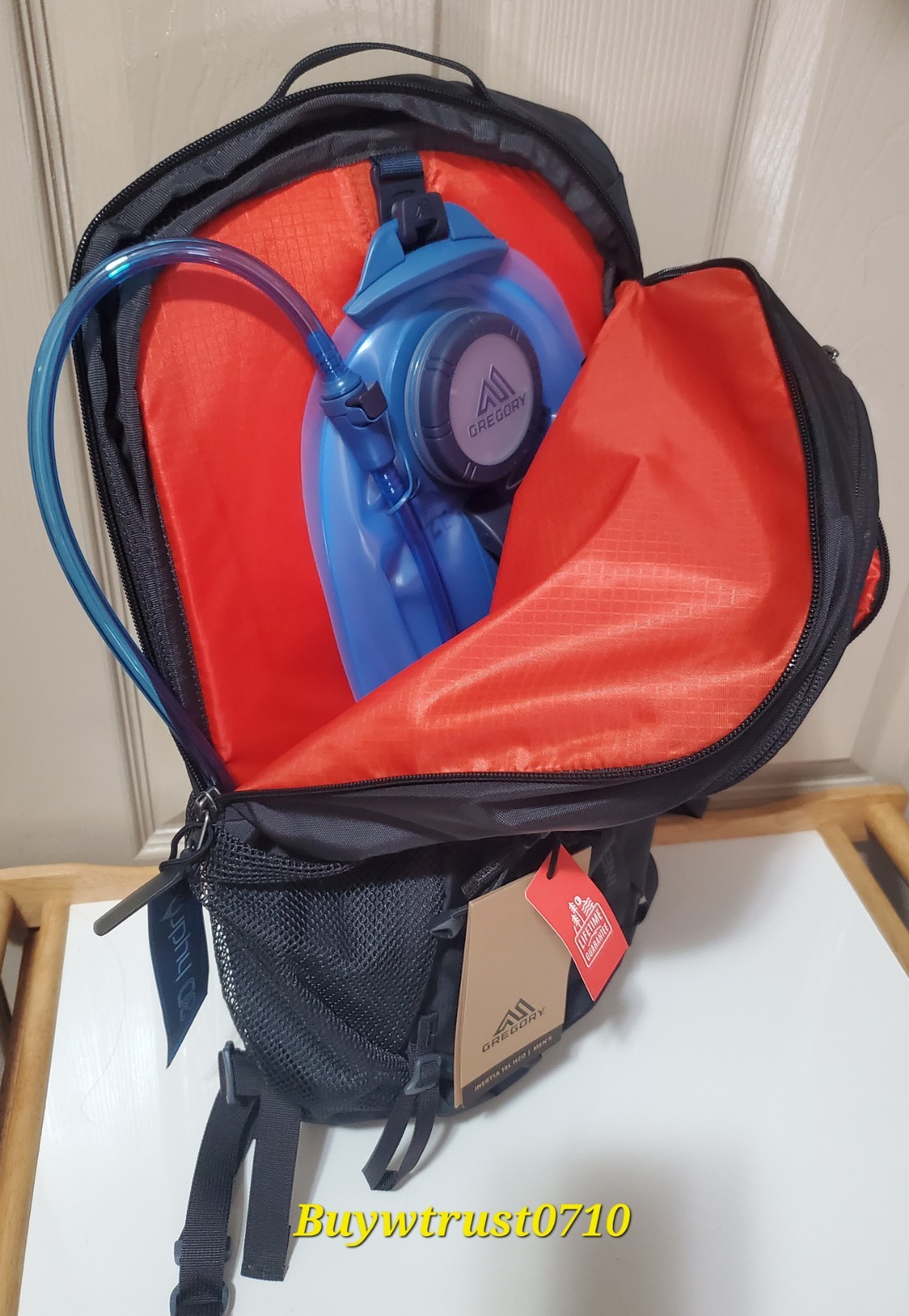NWT Gregory Inertia 18L H2O Hydration Black Nylon Backpack