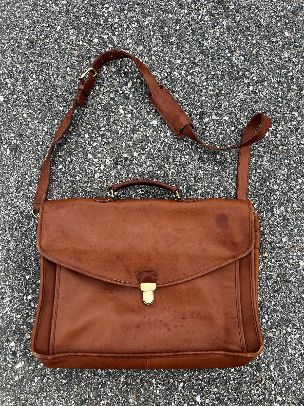 Vintage Coach Morgan Briefcase Style 5267 Tan Leather Brass Hardware
