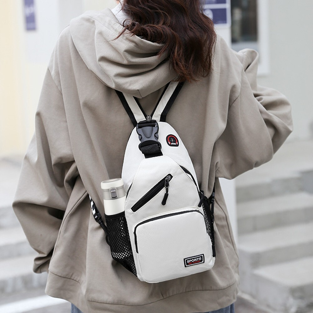 Nylon Versatile Casual Breast Bag Variable Shoulder Strap Pack Backpack Crossbag