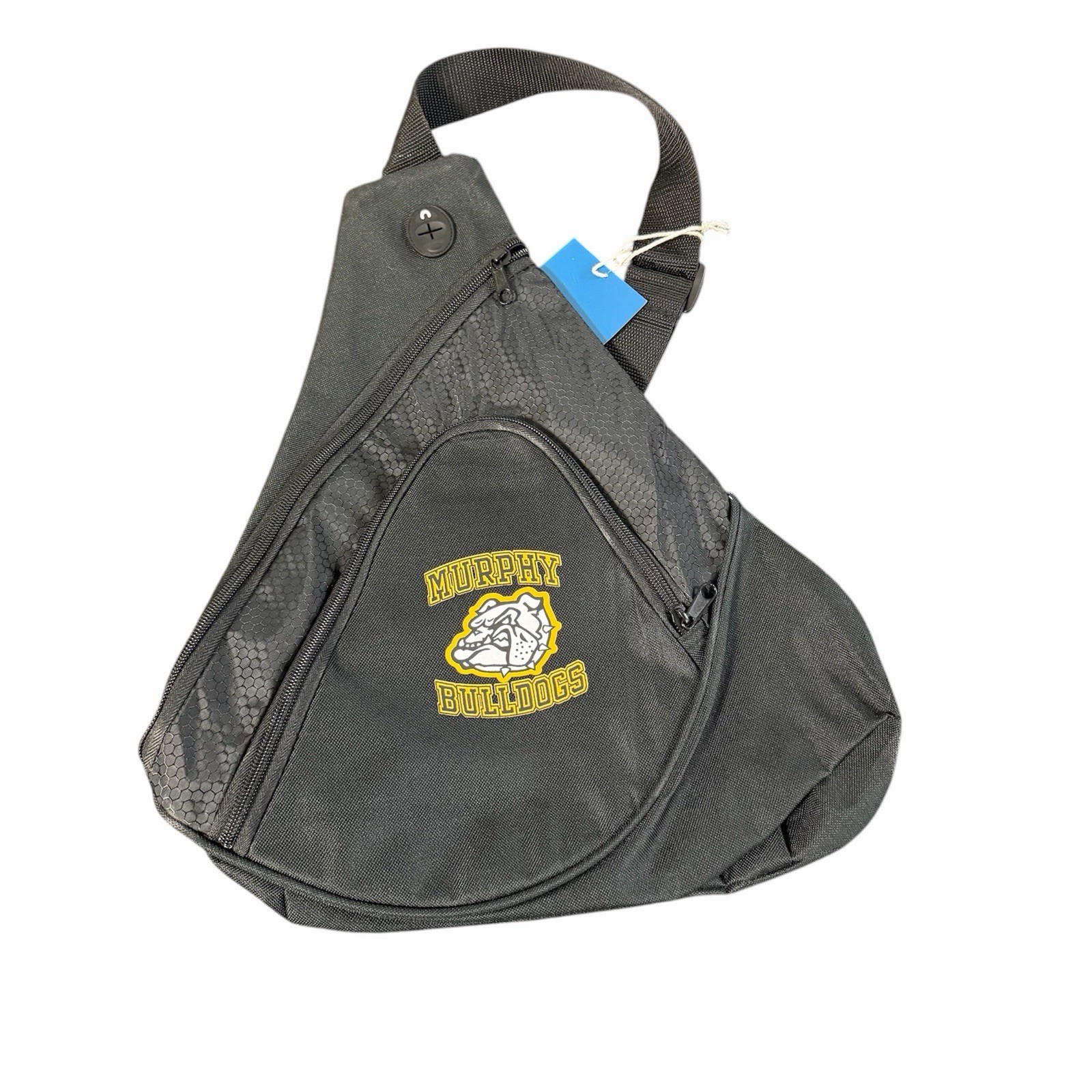 Port Authority Murphy Bulldogs Triangular Sling Bag in Black & Yellow -NWT