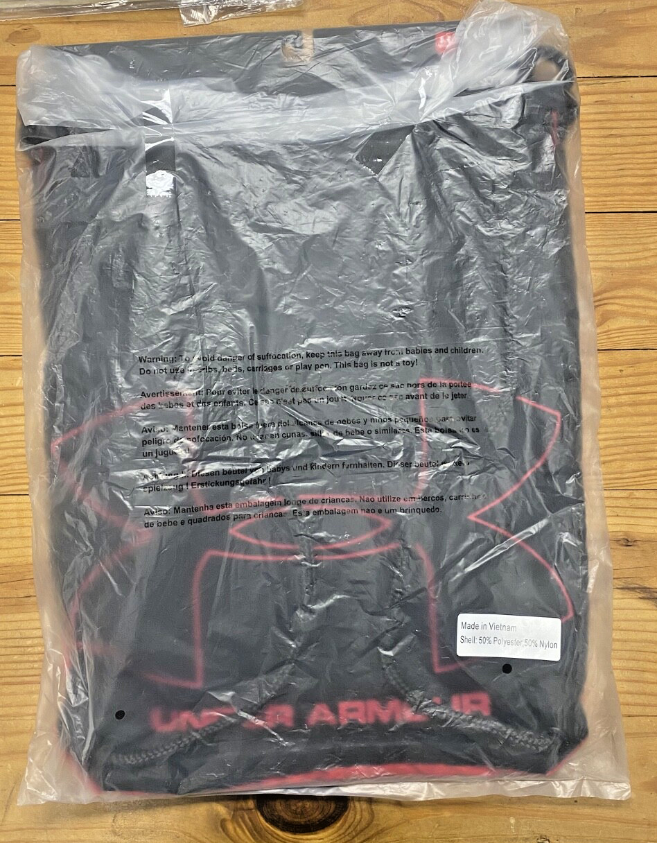 Under Armour UA Ozsee Drawstring Sackpack Backpack Red White Gym Bag Brand New
