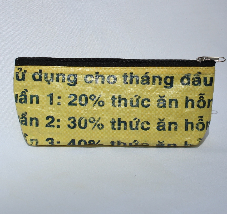 Recycled Fish Feed Pencil Case Hand Made in Cambodia Fairtrade