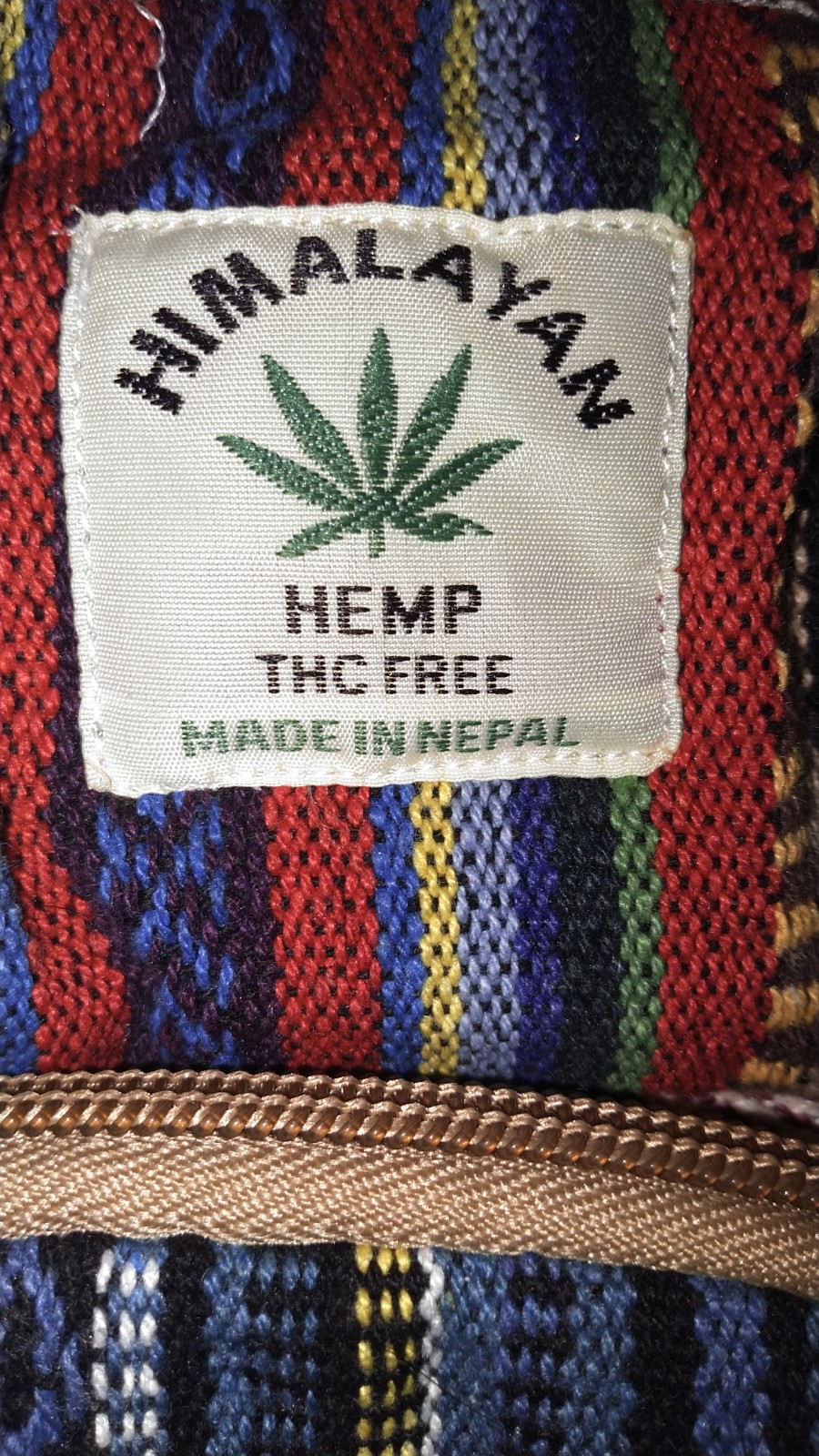 Hemp Backpack Travel Handmade Hippie Hemp School Bag Multicoloured Festival Fun