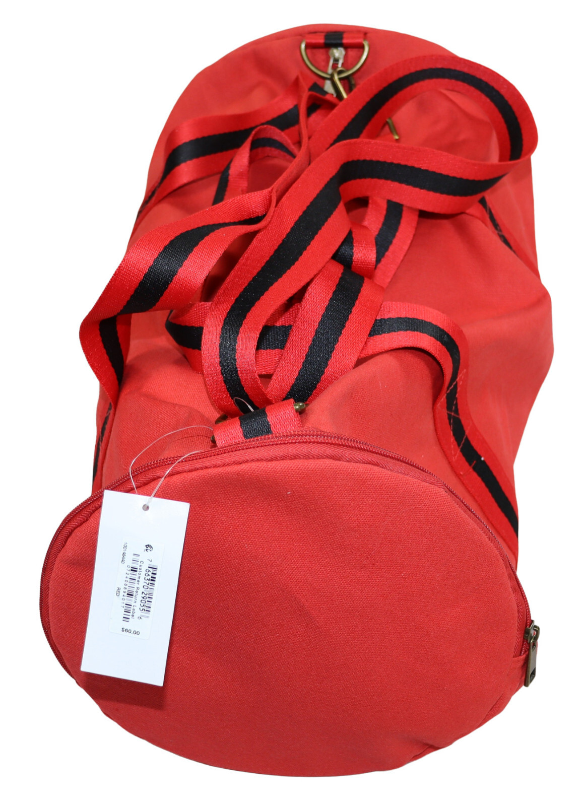 Club Room Canvas Solid Color Multi-Pocket Versatile Duffle Bag NWT Red