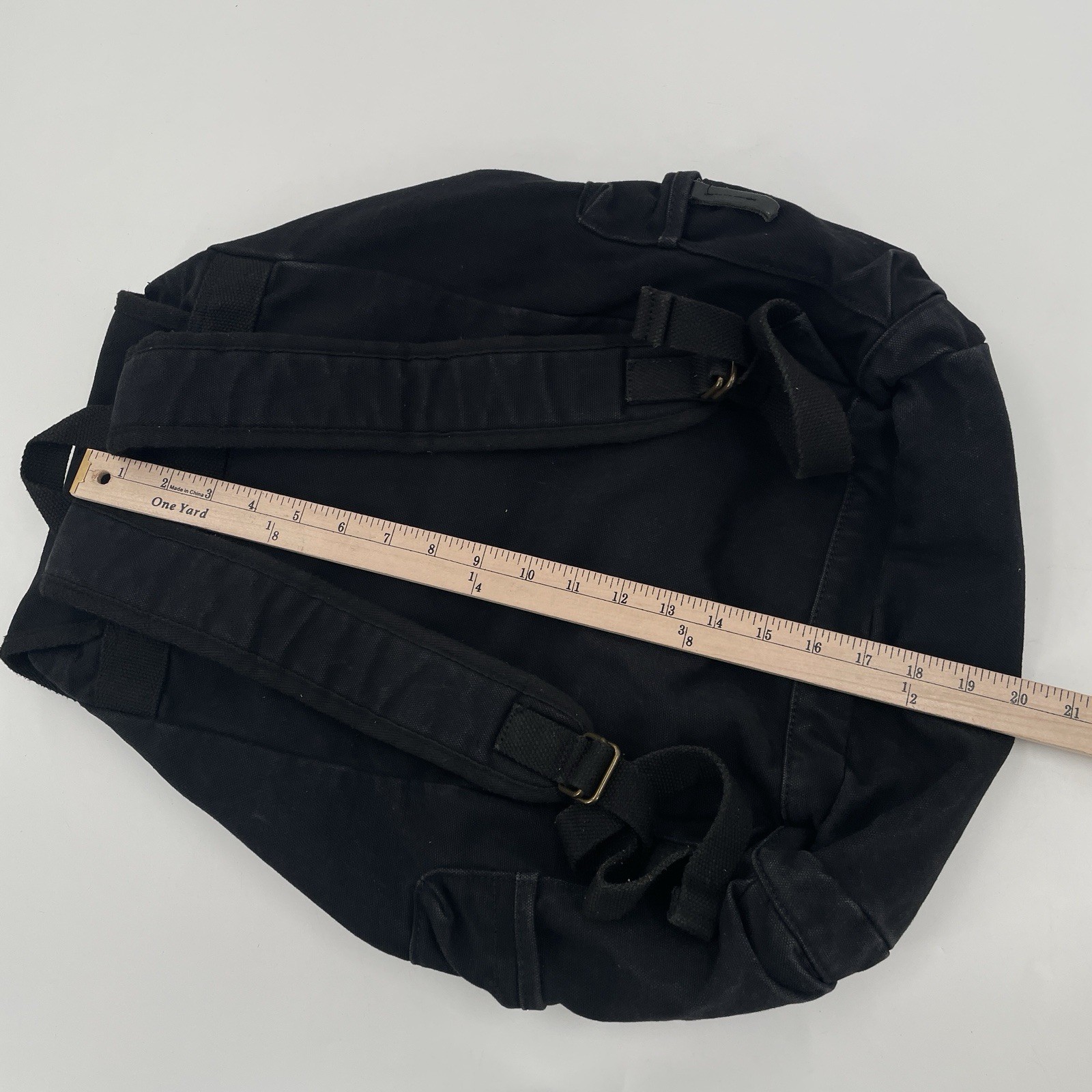 Gootium Black Thick Canvas Rucksack Backpack – Drawstring / Buckle Closure