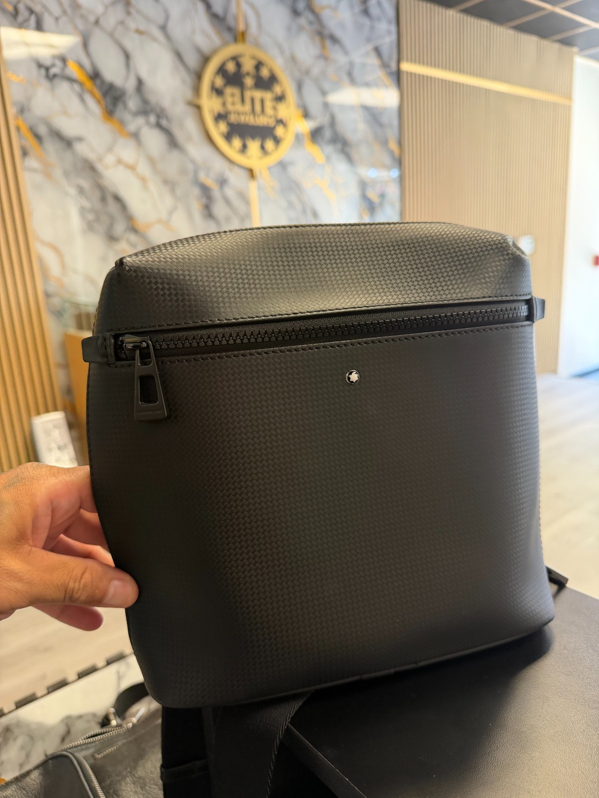 Montblanc Extreme 2.0 Black Leather Belt Bag Shoulder Bag 24X16X6.5CM 123940