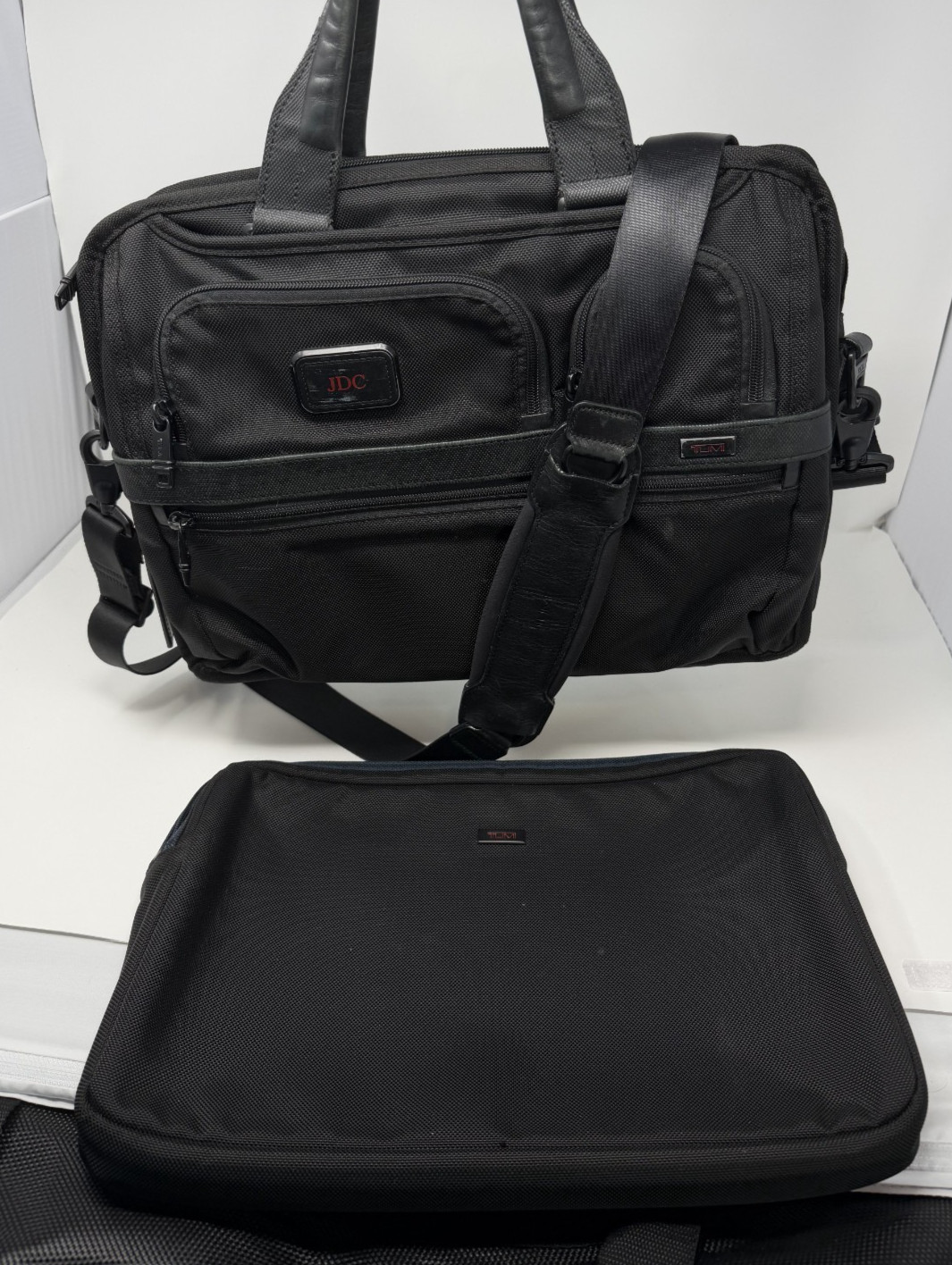 TUMI Alpha Expandable Briefcase 26141D2 Black 2-Way A4 Business Bag w/ PC Case