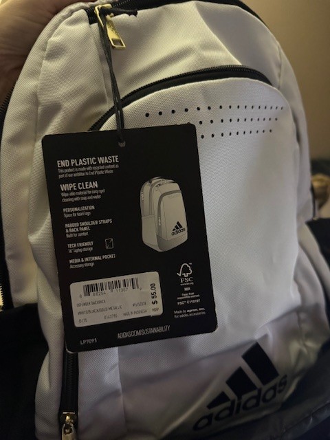 Adidas Defender Support 5 Backpack Color: WHITE GOLD – NEW WITH TAG