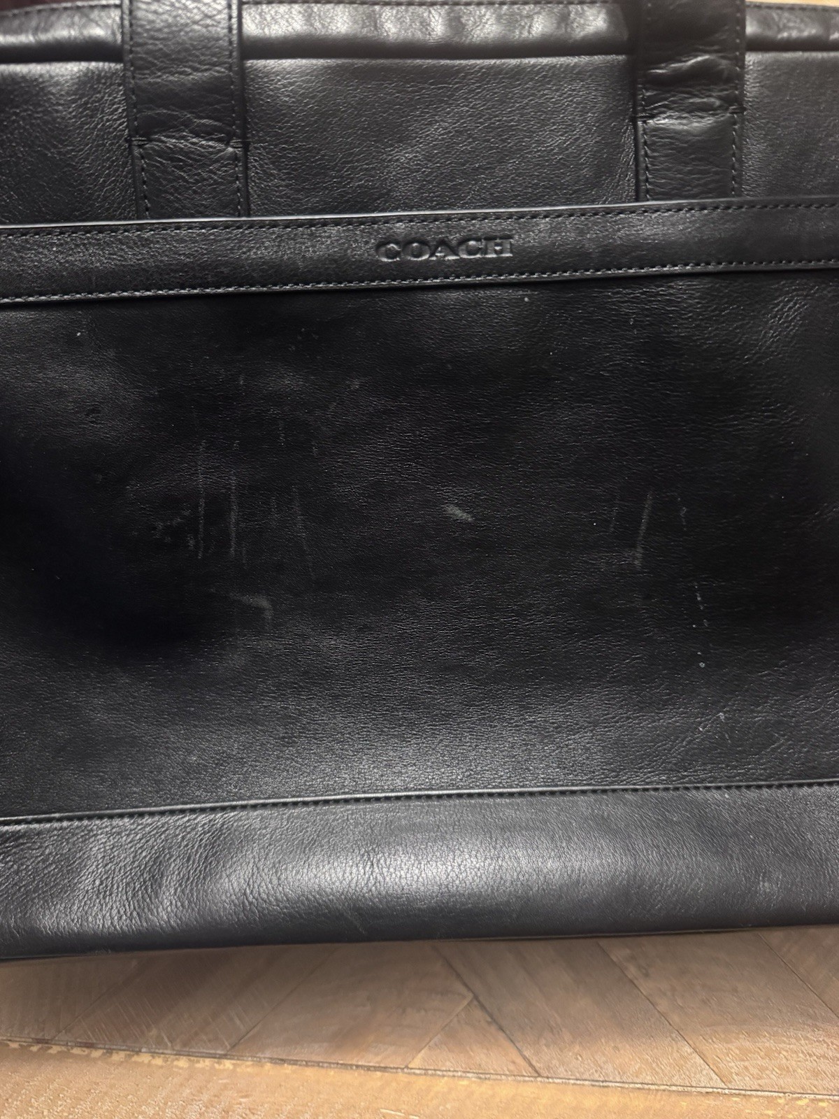 COACH Slim Leather Briefcase Black Vintage Coach