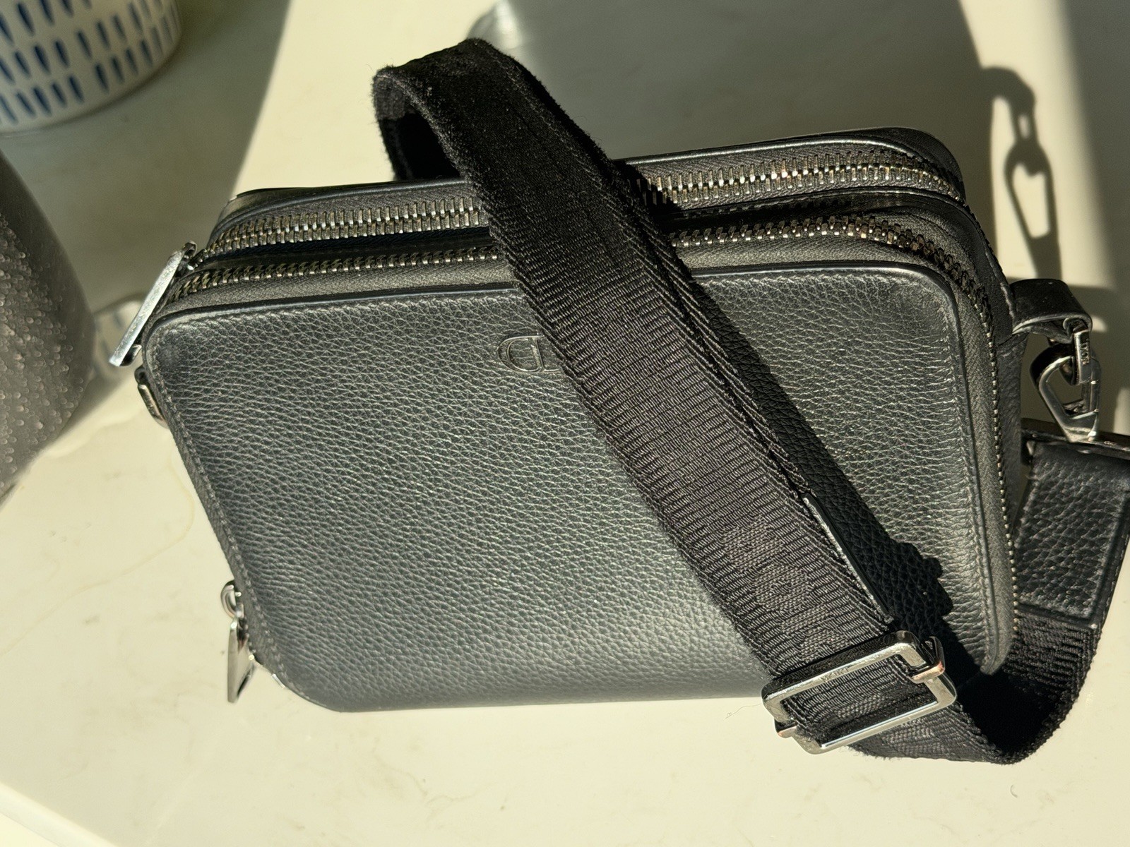 Dior Men’s CD Icon Zipped Pouch with Strap (2023)