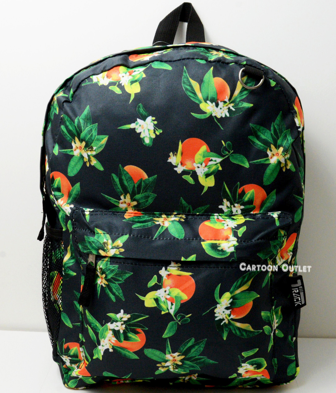 Tropical Floral Orange Backpack All Over Print 16″ Large Book Bag School Travel
