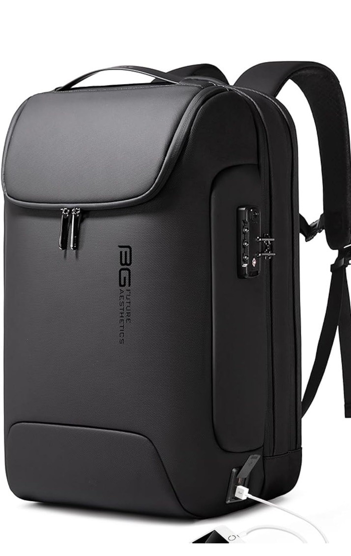 BANGE Men’S Anti-Theft Backpack,Waterproof USB3.0 Travel Laptop Backpack Black