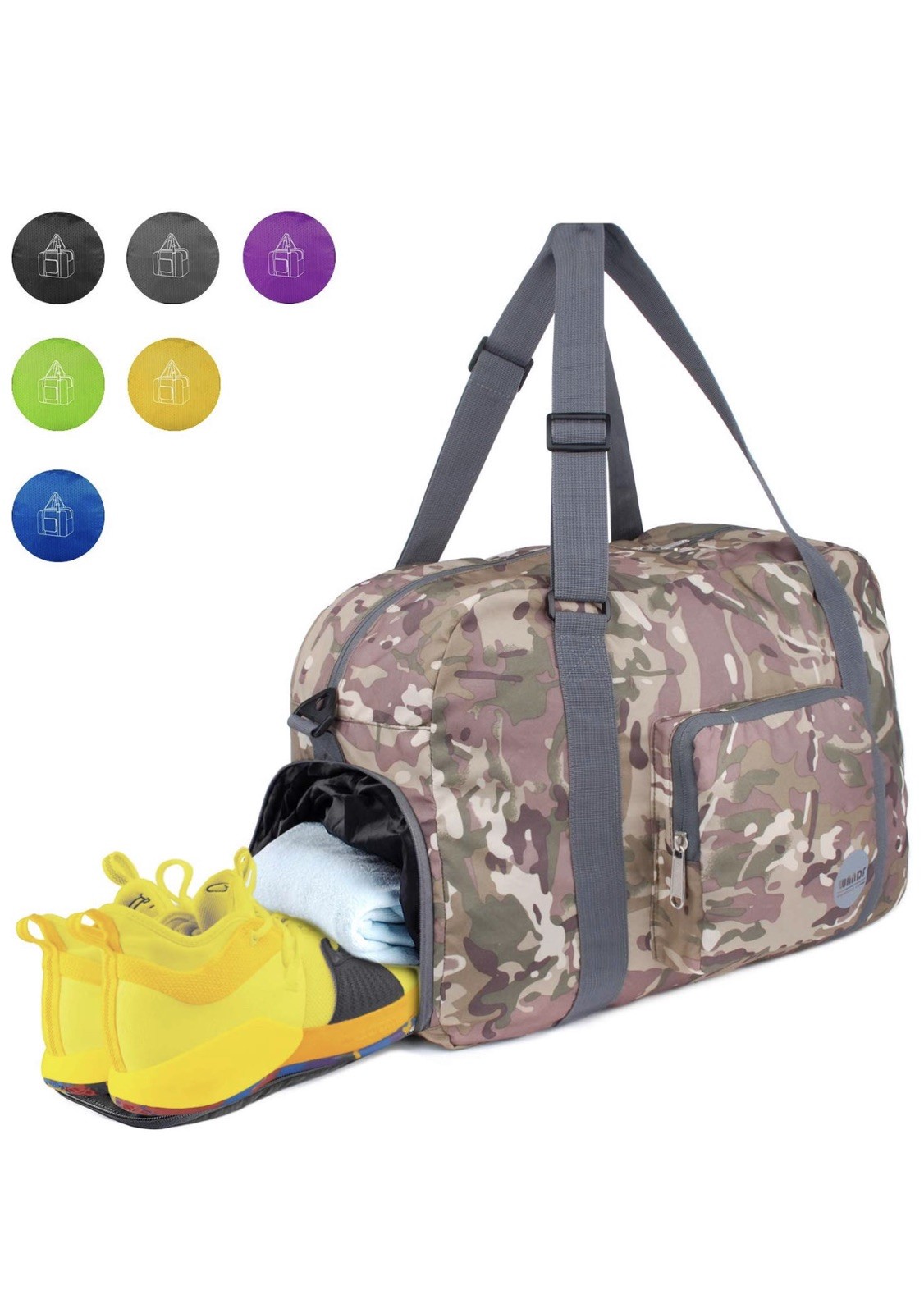 WANDF Foldable Duffle Bag for Travel Gym Sports 20” Lightweight Luggage Duffle