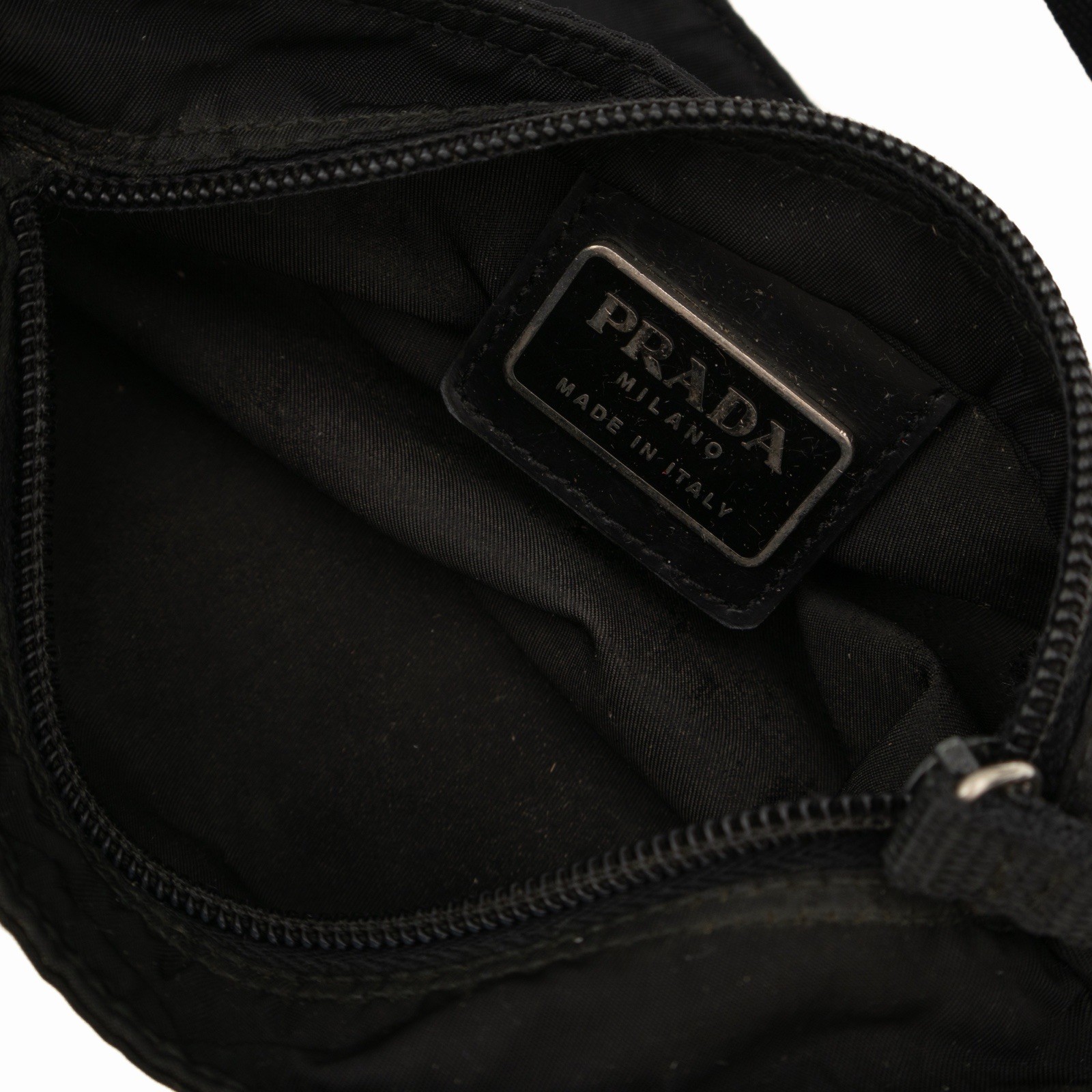 PRADA Triangle Logo Shoulder Crossbody Messenger Bag Tessuto Nylon Black
