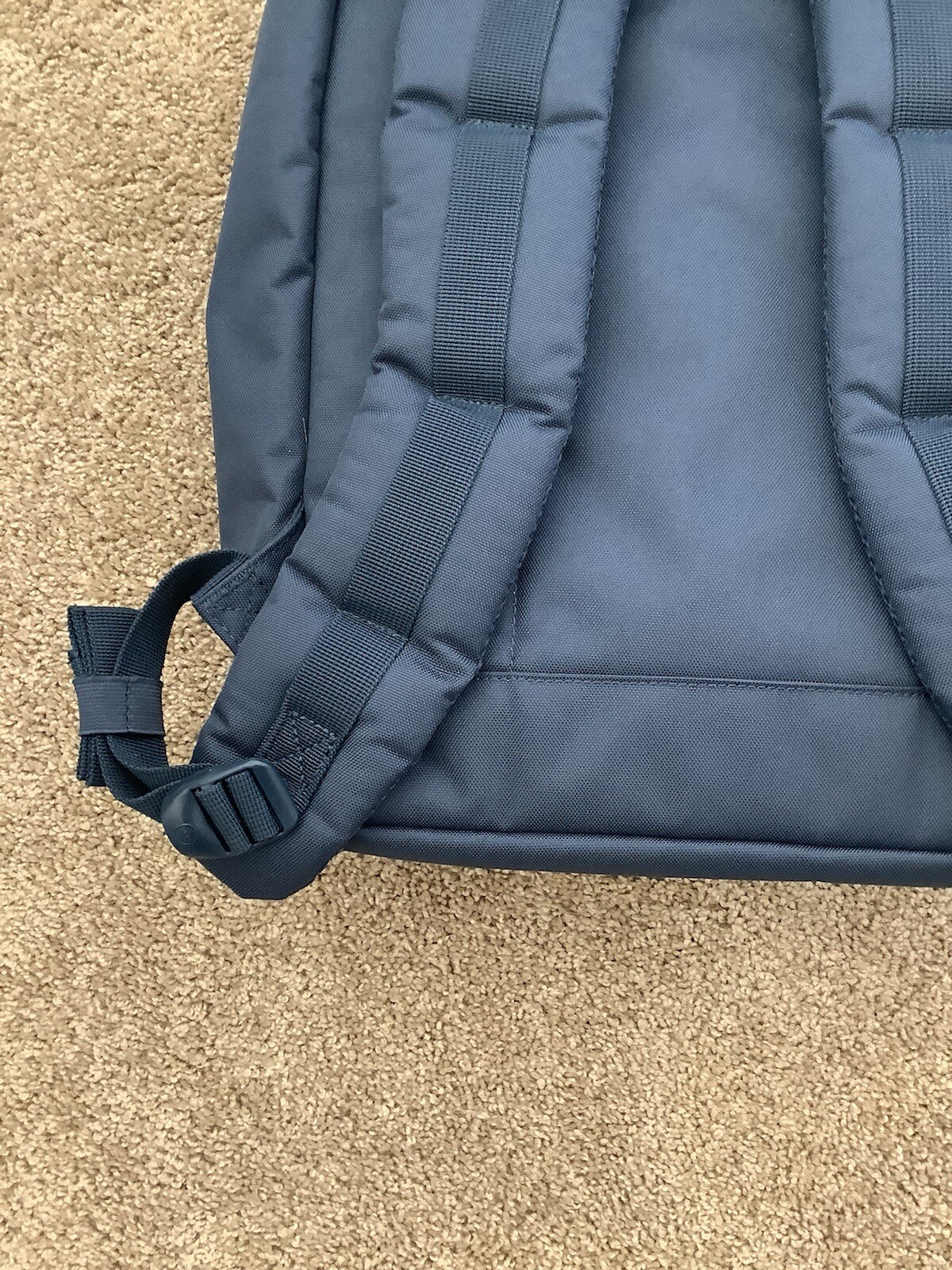 Herschel Retreat Computer Laptop Backpack Navy Unisex Faux Brown Leather NWOT