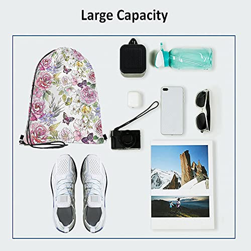 Peonies Drawstring Bags Backpack Bag Summer Spring 14×16.9 Inch Multi-a117
