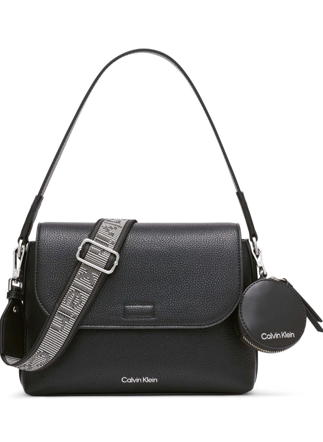 Calvin Klein Millie 2 in 1 Triple Compartment Mini One Size, Black/Silver