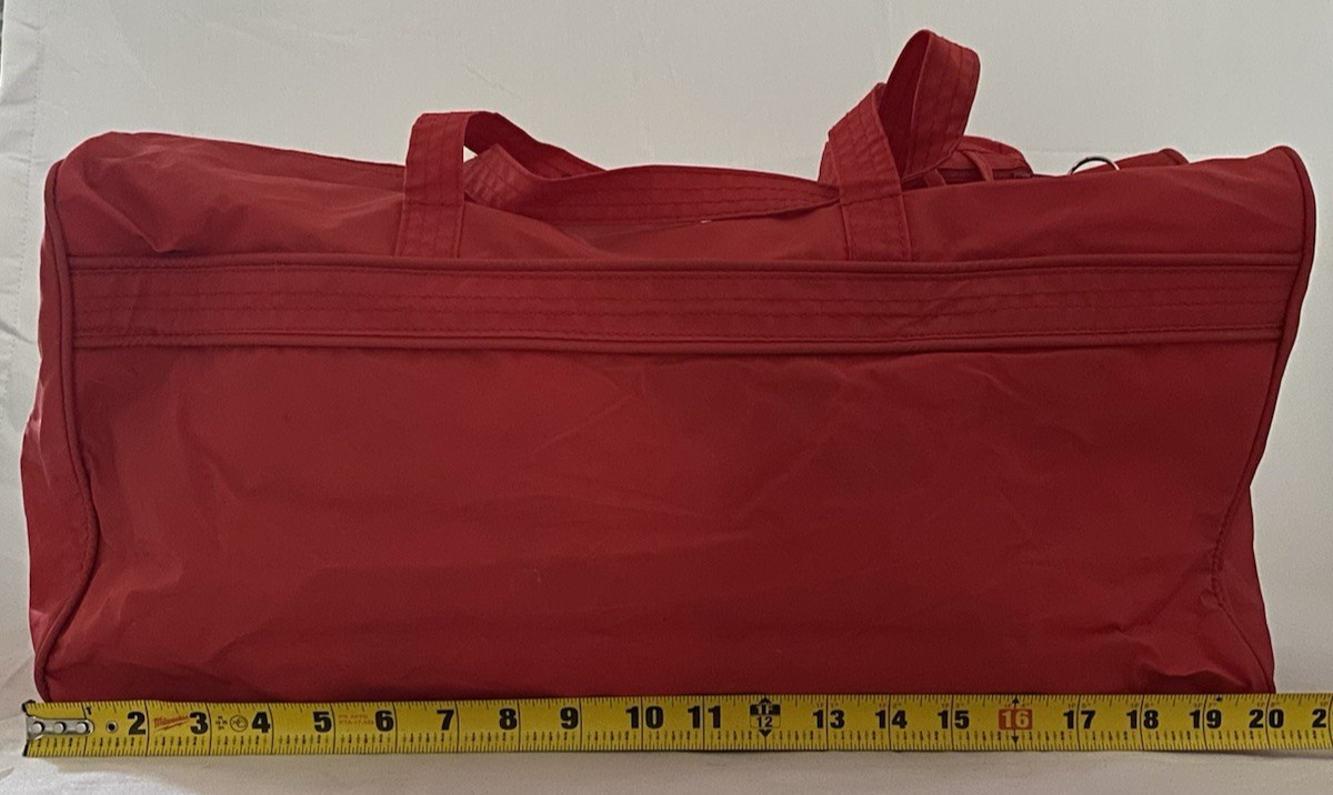 Jetbag red nylon duffel bag & mini pouch travel gym