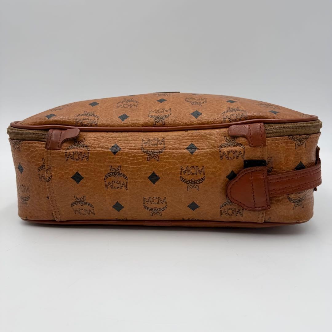 MCM 2way Second Clutch Bag Handbag Visetos Leather Brown Iconic 21x32x10cm