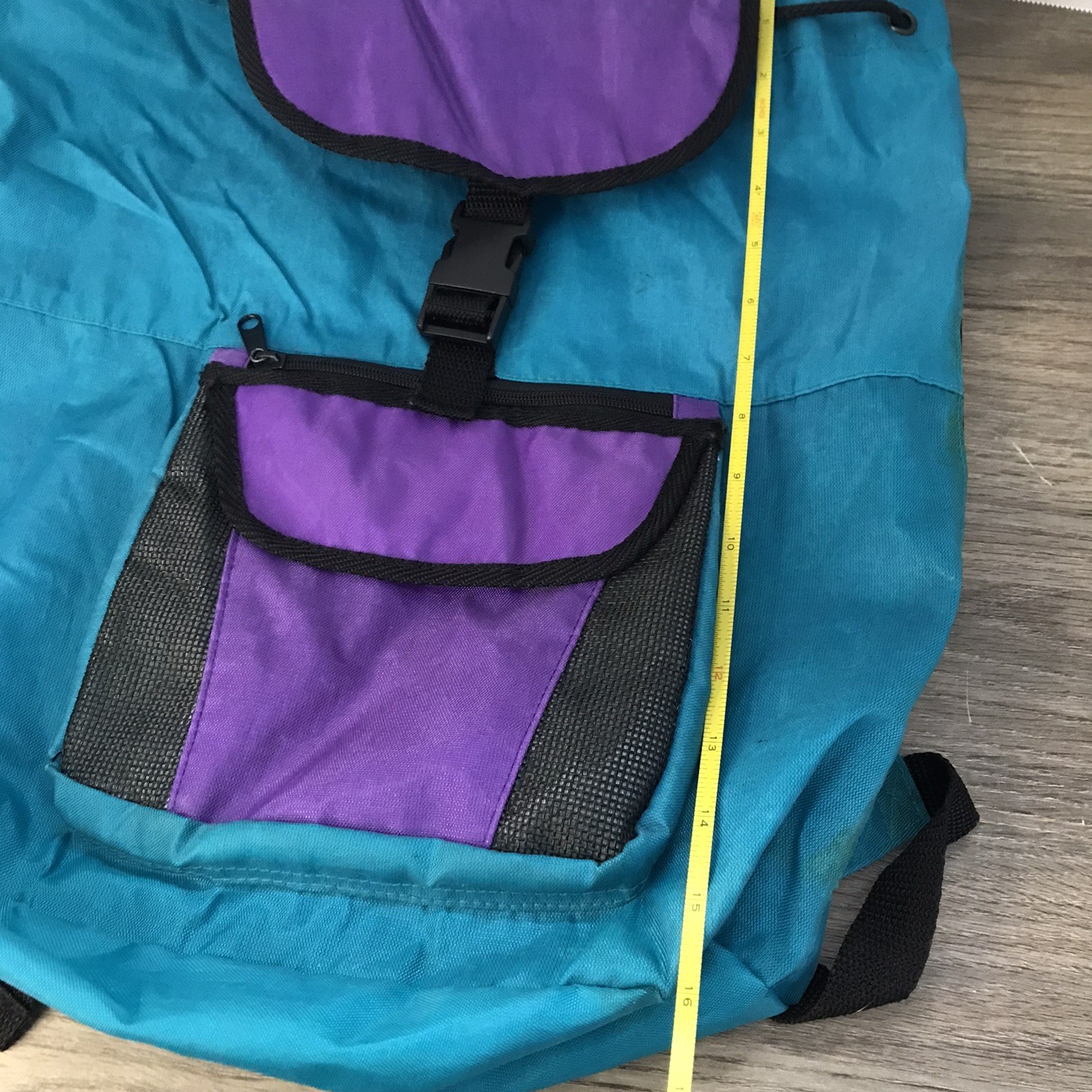 Vintage Retro Drawstring Buckle Zipper Bag Back Pack Outdoor Travel (C2)