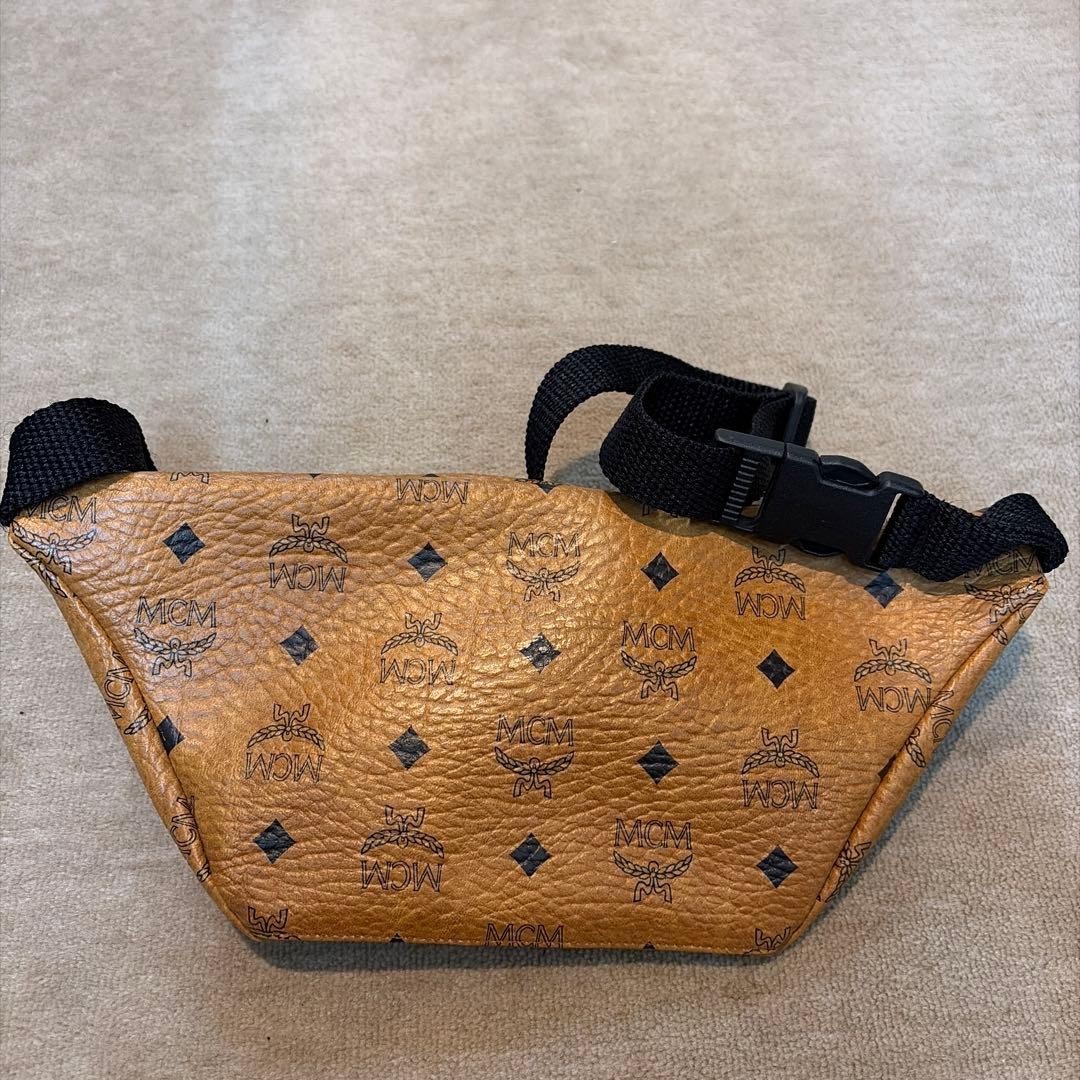 MCM Visetos Leather Waist Pouch Body Bag Brown Camel Authentic 1397F Men’s