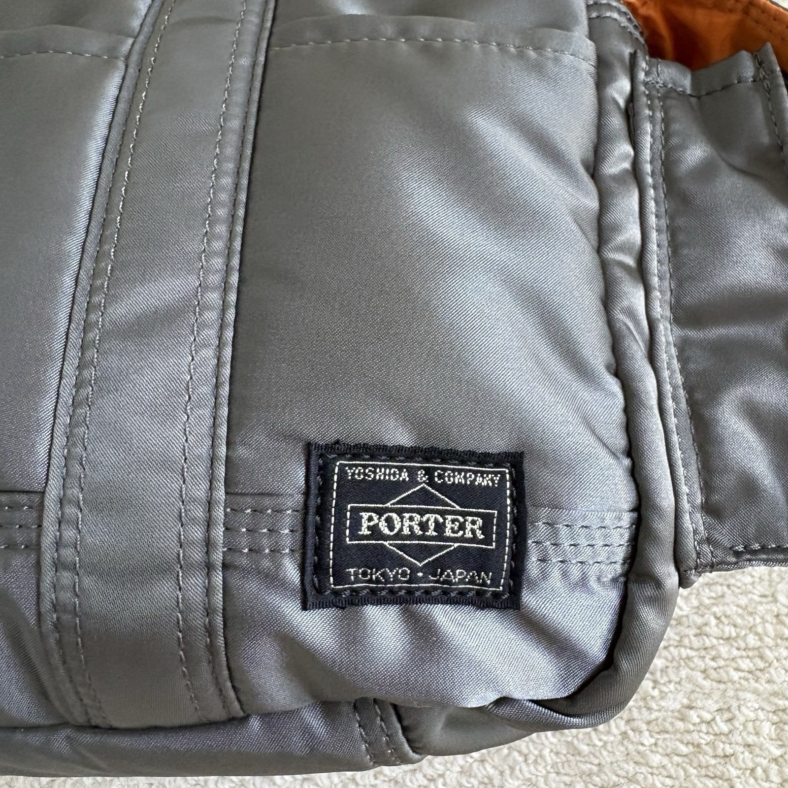 Yoshida PORTER TANKER Boston Bag Silver Gray Unused Japan 30cm×22cm×11cm