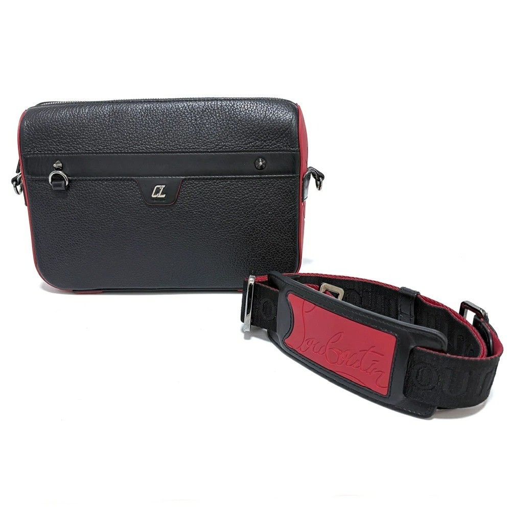 Christian Louboutin Authentic RUISBUDDY Shoulder Bag Sling Bag Calf Leather