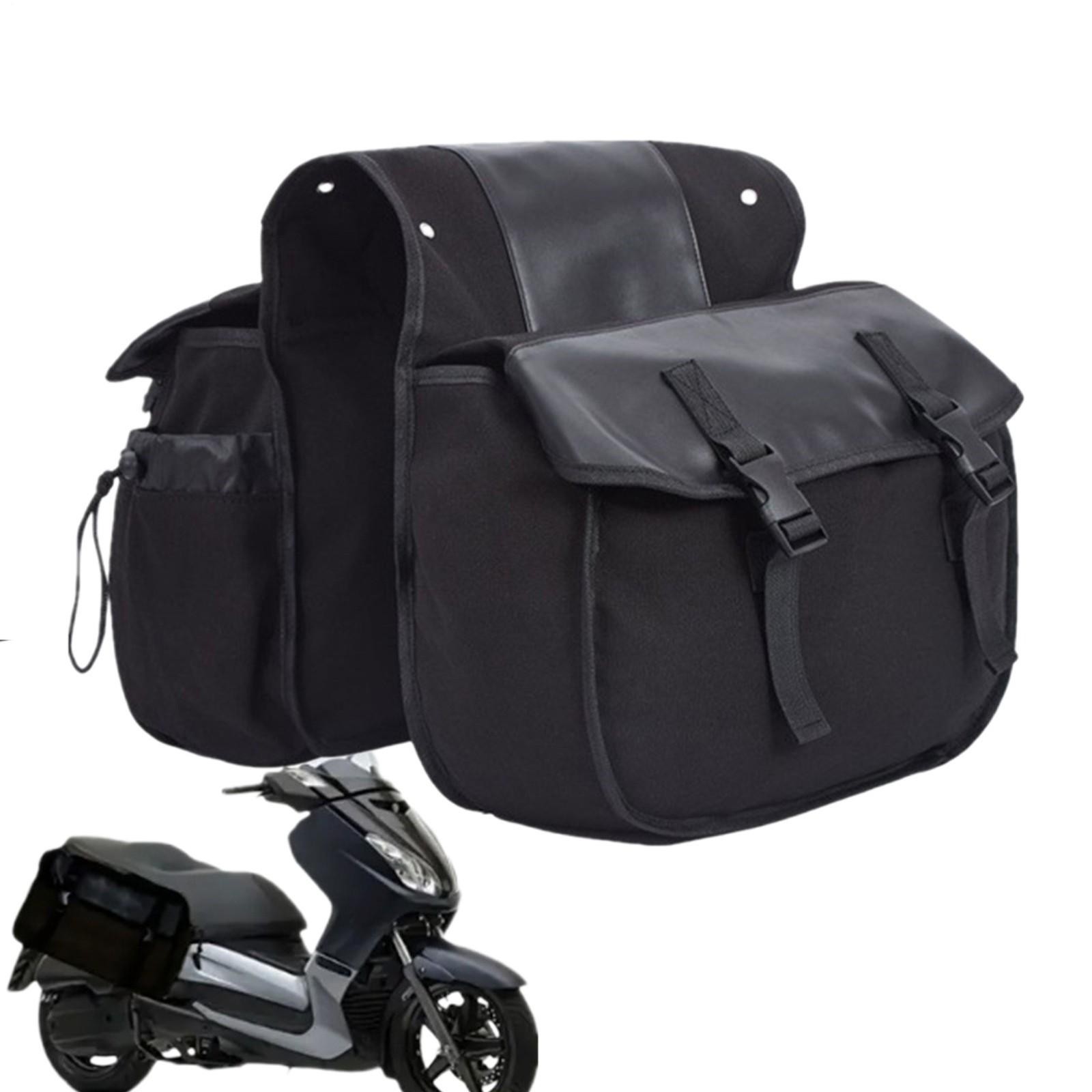 Motorcycle Large Saddlebags Side Saddle Bags Luggage Waterproof Black